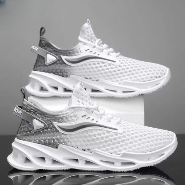 Men's Lace-up Sneakers Mesh Sports Shoes Fashion Hollow-sole Low Top Running Shoes - Image 6