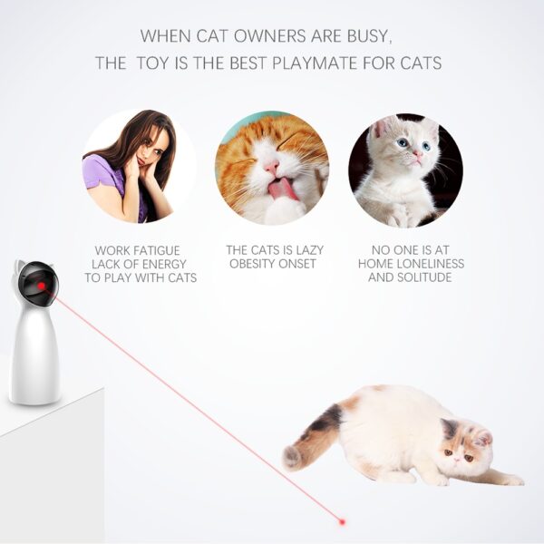 Creative Cat Pet LED Laser Funny Toy Smart Automatic Cat Exercise Training Entertaining Toy - Image 5