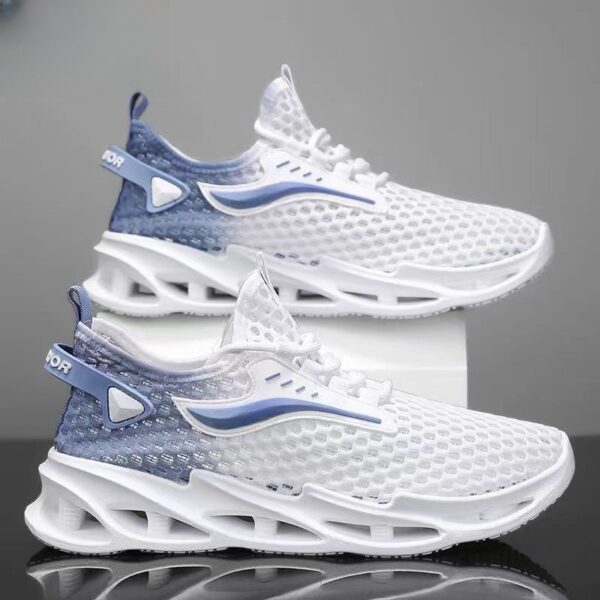 Men's Lace-up Sneakers Mesh Sports Shoes Fashion Hollow-sole Low Top Running Shoes - Image 5