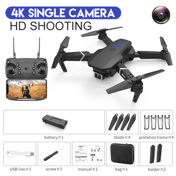 E88 Drone Aerial Photography HD 4K Dual Camera Remote Control Airplane Toy - Image 5